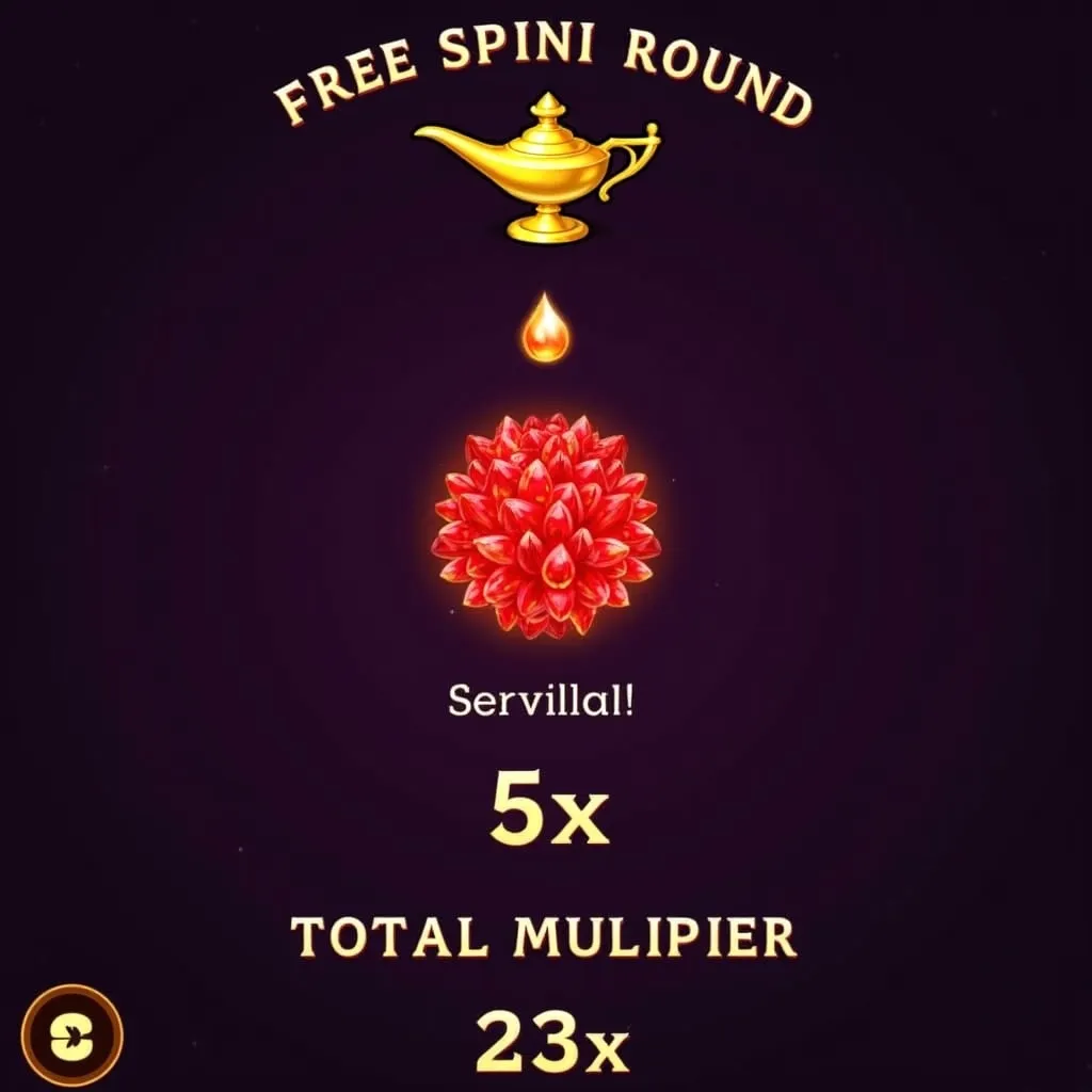 Free spins round with multiplier display
