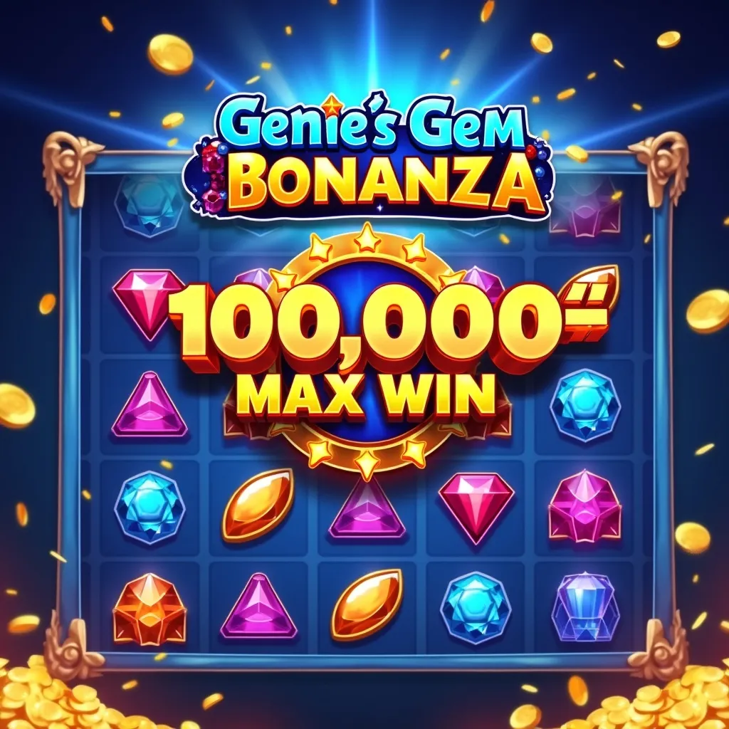 Genie's Gem Bonanza 10000x max win celebration screen