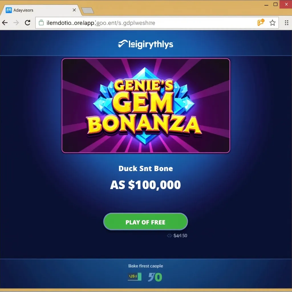 Genie's Gem Bonanza demo game loading screen interface