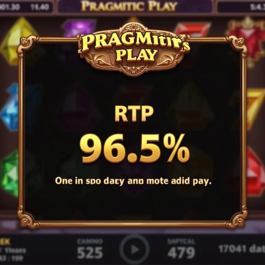 Screenshot of Genie's Gem Bonanza RTP info panel showing 96.50%