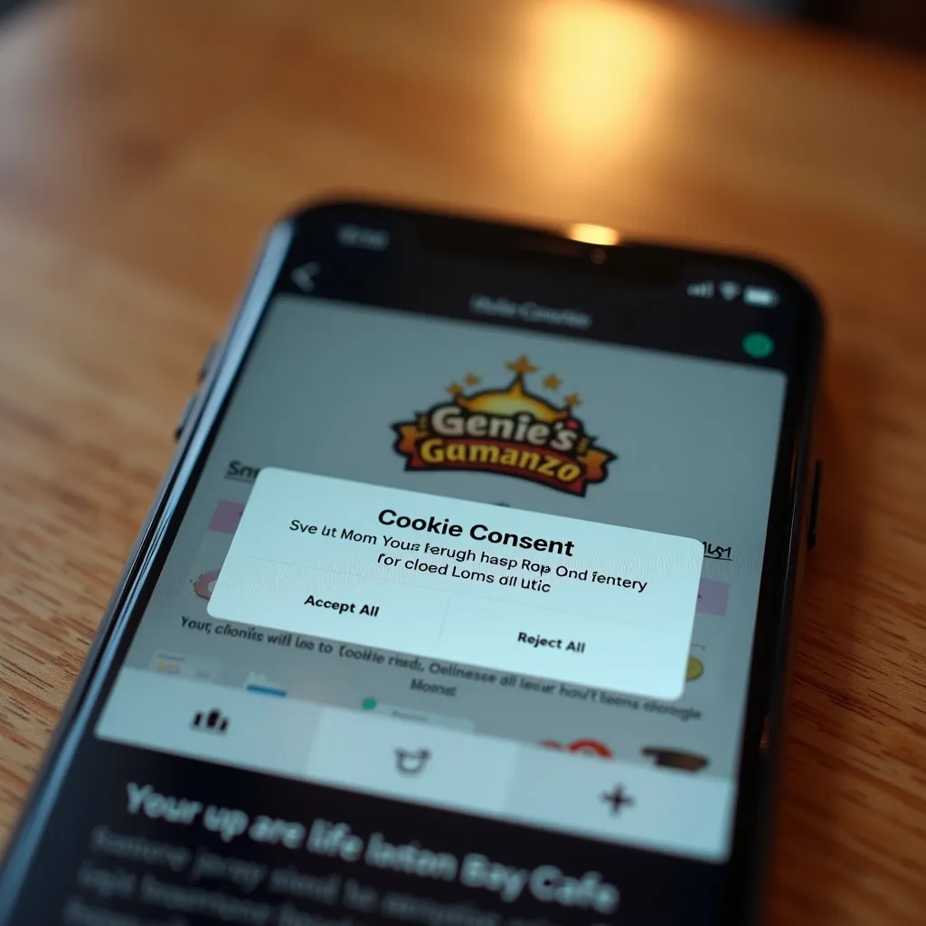 Cookie consent banner on a mobile phone screen