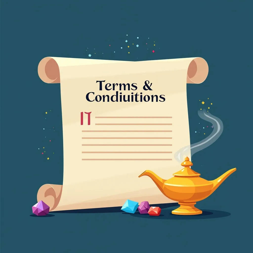 Genie's Gem Bonanza Terms & Conditions document illustration