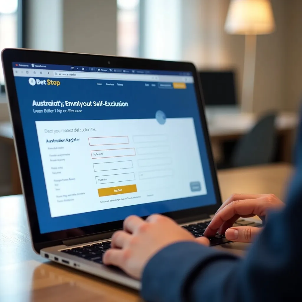 BetStop registration screen mockup