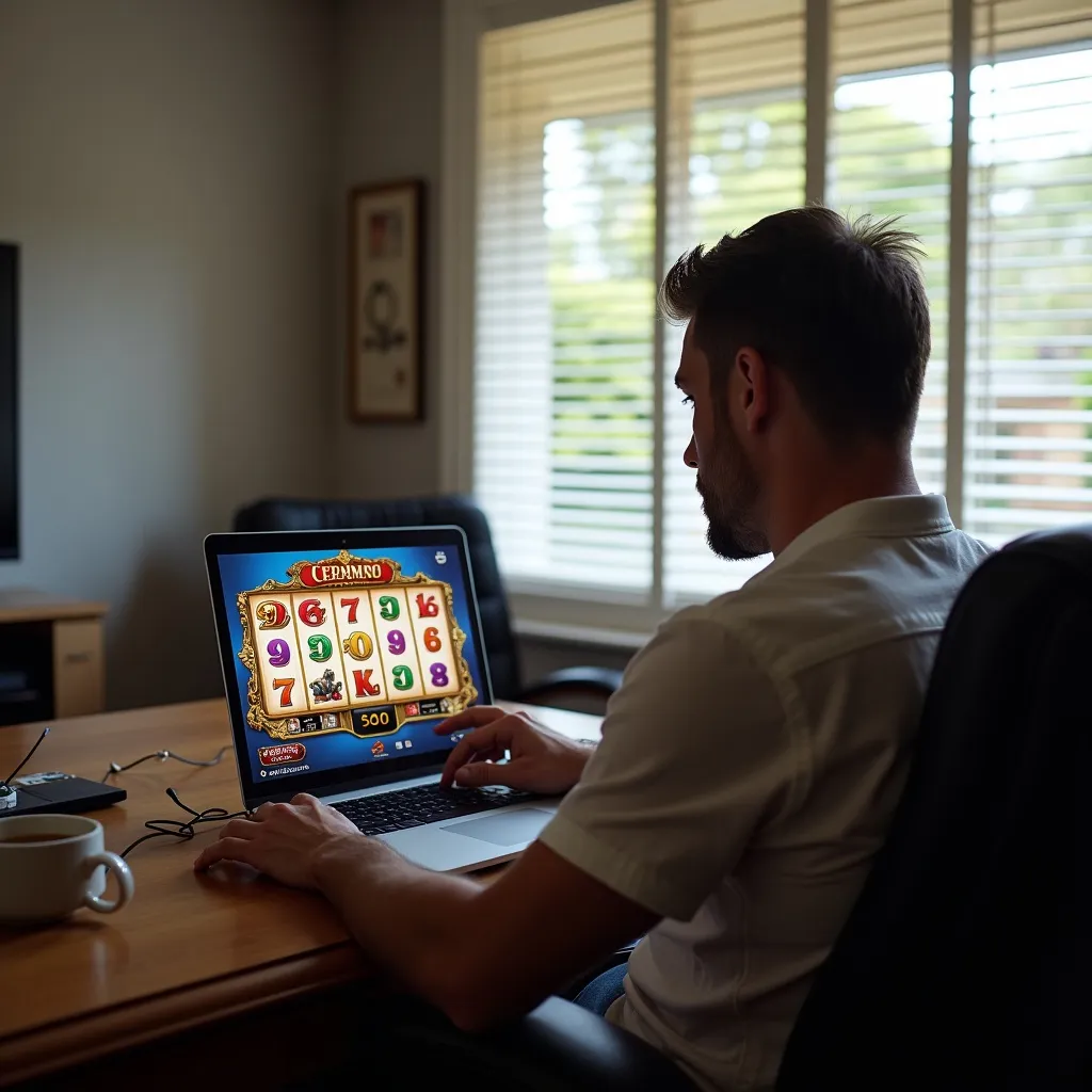 Australian pokie player at home setup