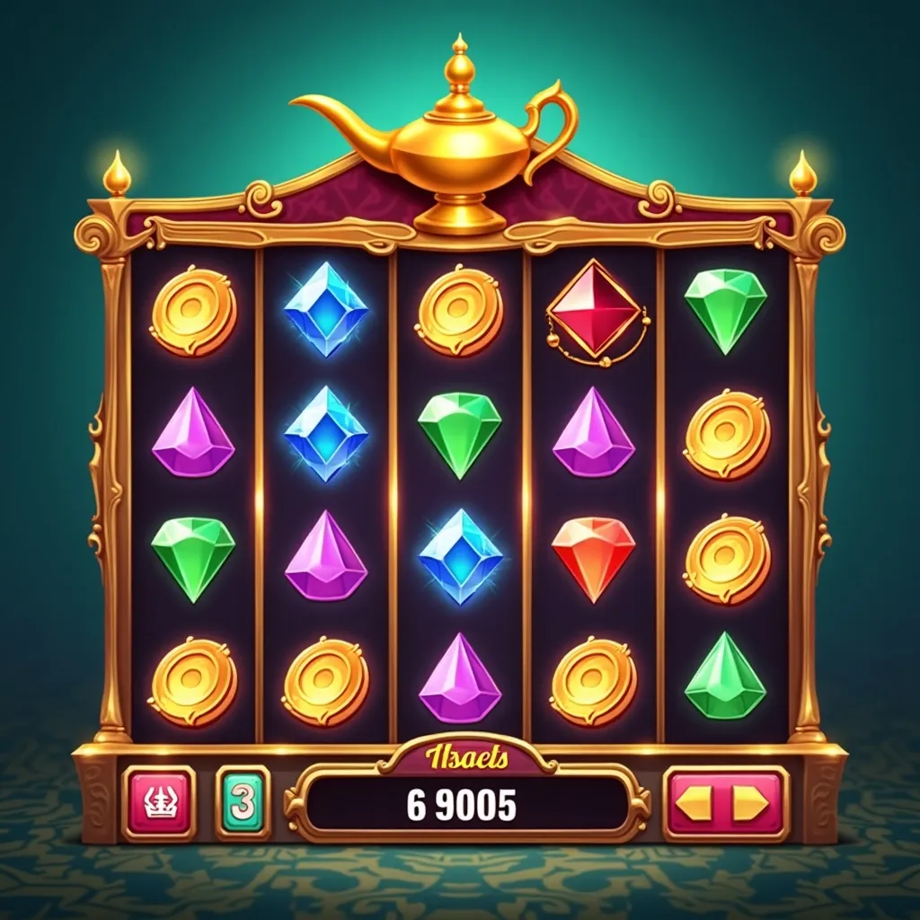 Genie's Gem Bonanza 6x5 grid layout